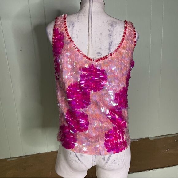 Vintage Paillette Sequined Beaded Wool Top 60s 70s funky groovy disco‎ mod retro - Picture 3 of 8